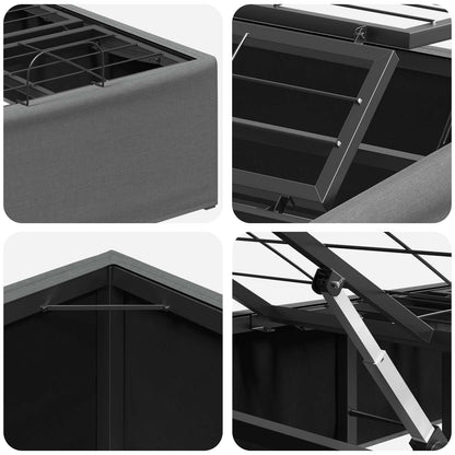 Electric Adjustable Bed Frame Dark Grey 200 x 90 x 33.5 cm