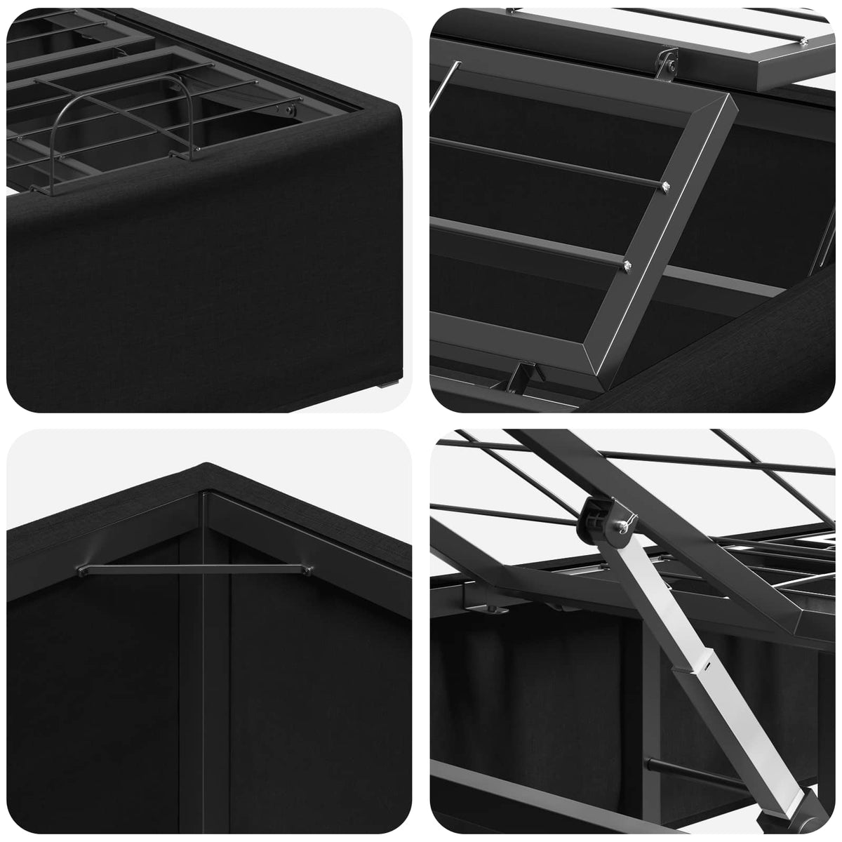 Electric Adjustable Bed Frame Black 200 x 90 x 33.5 cm Steel