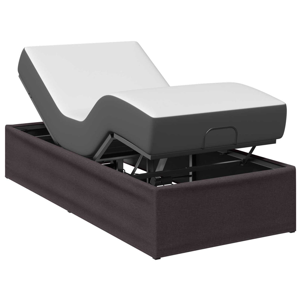 Electric Adjustable Bed Frame Brown 200 x 90 x 33.5 cm Steel
