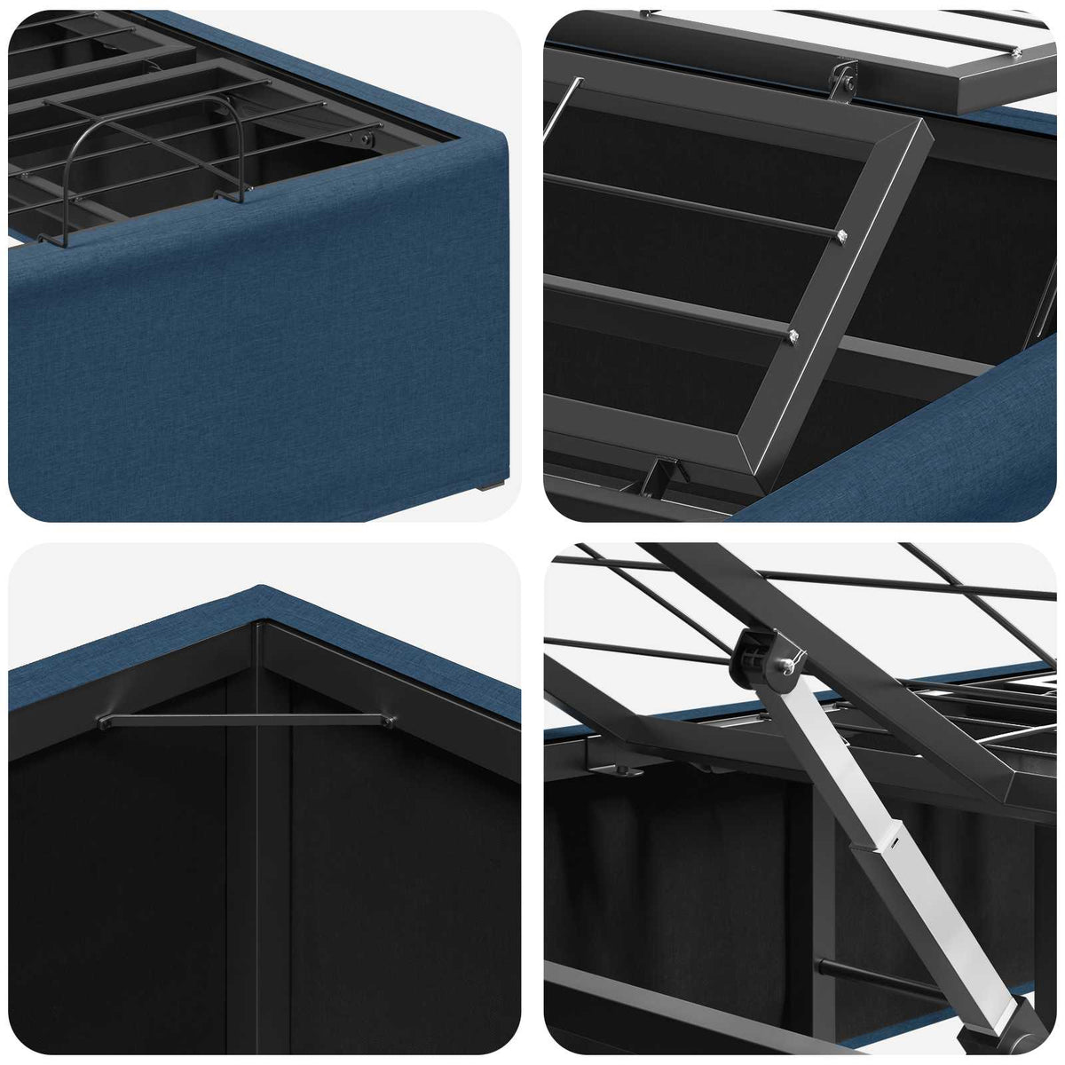 Electric Adjustable Bed Frame Blue 200 x 90 x 33.5 cm Steel