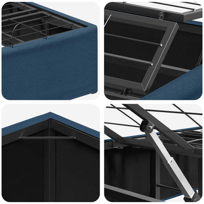 Electric Adjustable Bed Frame Blue 200 x 90 x 33.5 cm Steel