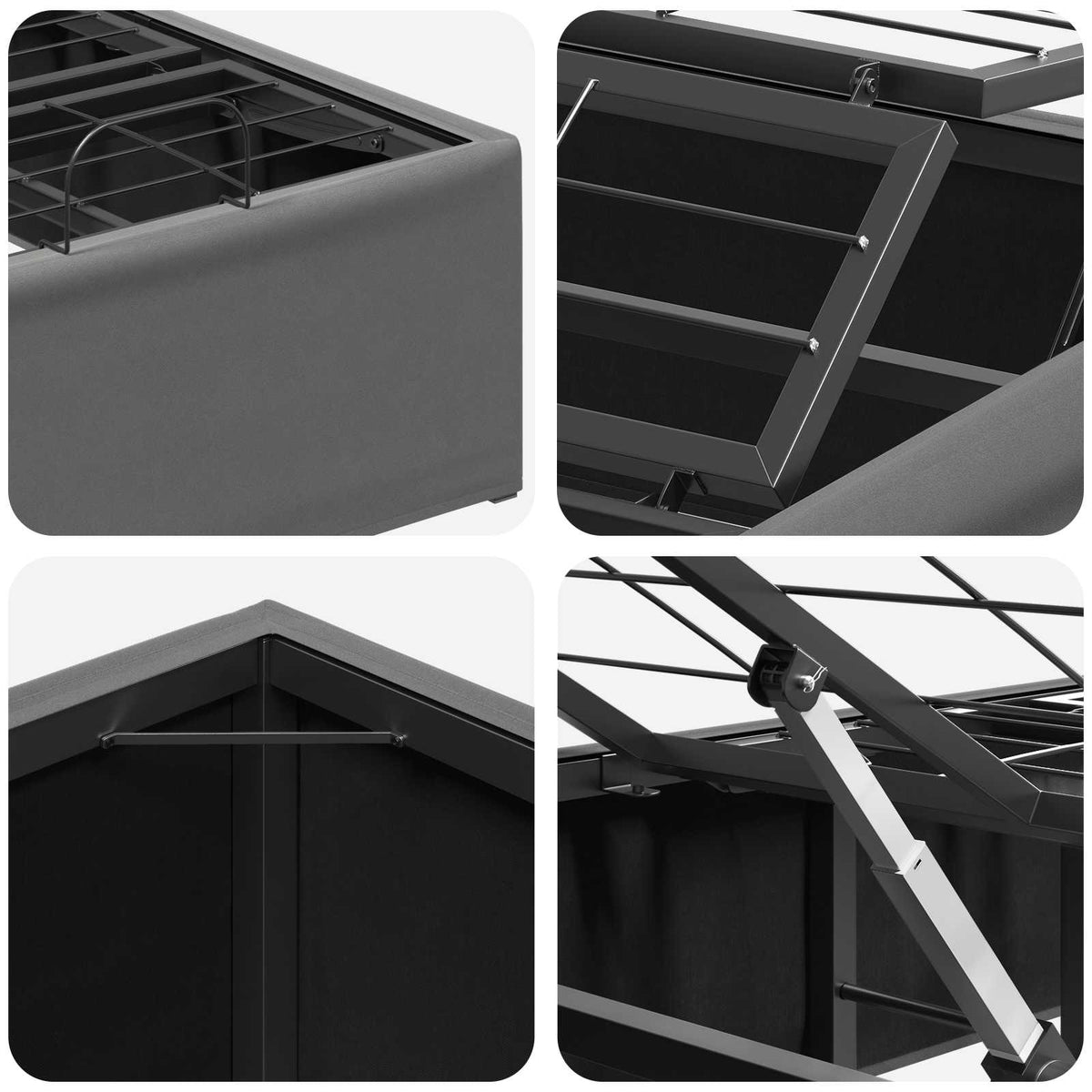 Electric Adjustable Bed Frame Dark Grey 200 x 90 x 33.5 cm