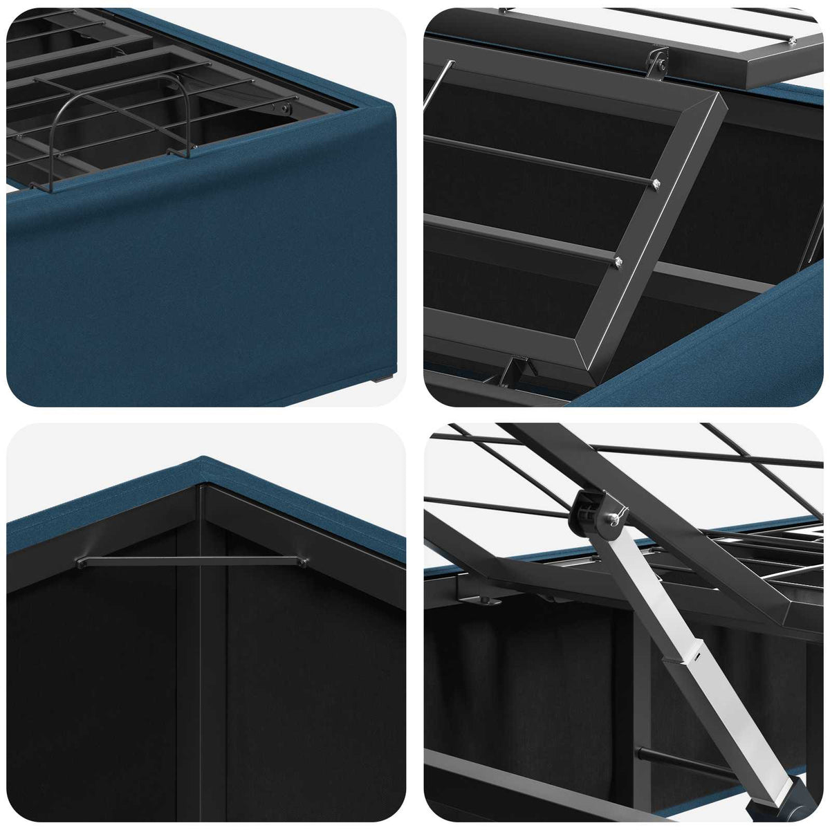Electric Adjustable Bed Frame Blue 200 x 90 x 33.5 cm Steel