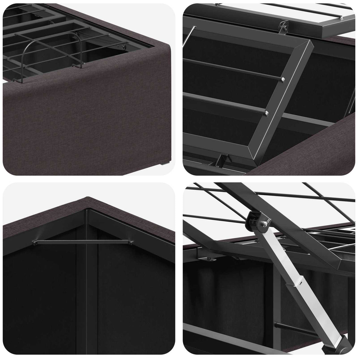Electric Adjustable Bed Frame Brown 200 x 100 x 33.5 cm Steel