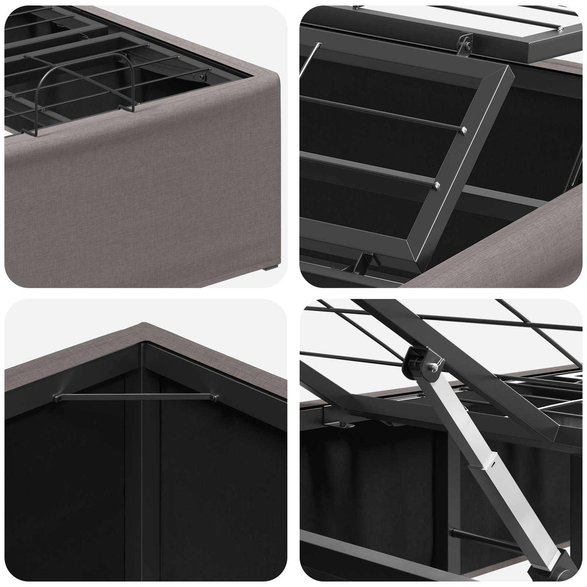 Electric Adjustable Bed Frame Taupe 200 x 100 x 33.5 cm Steel