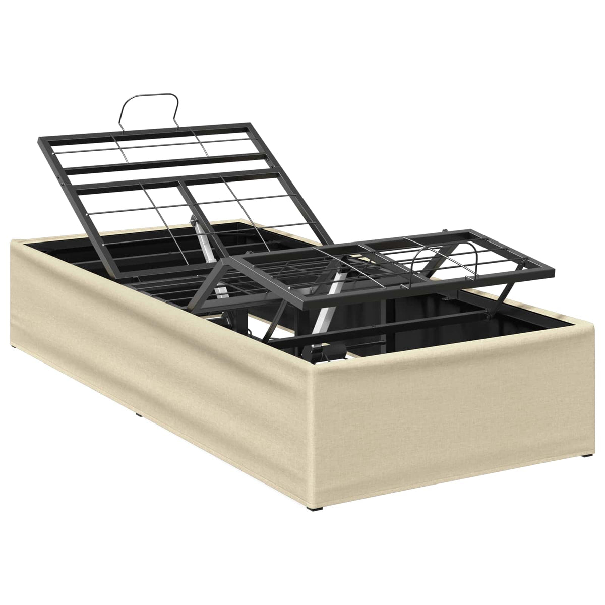 Electric Adjustable Bed Frame Cream 200 x 100 x 33.5 cm Steel