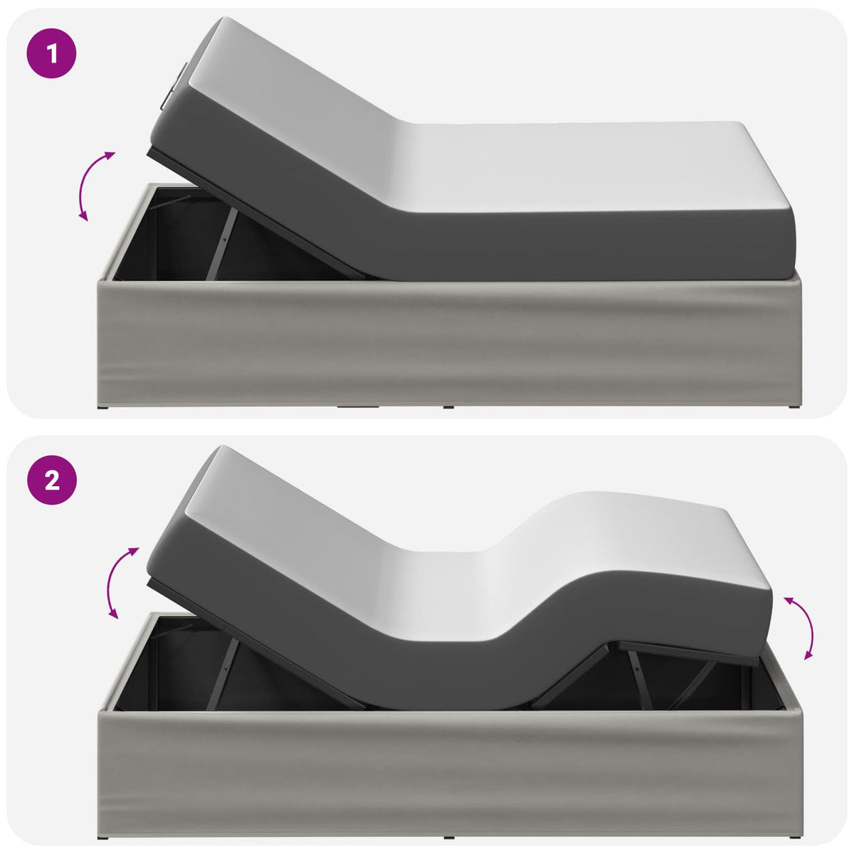 Electric Adjustable Bed Frame Light Grey 200 x 100 x 33.5 cm