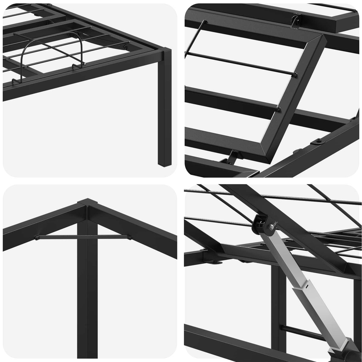 Electric Adjustable Bed Frame Black 200 x 70 x 33.5 cm Steel