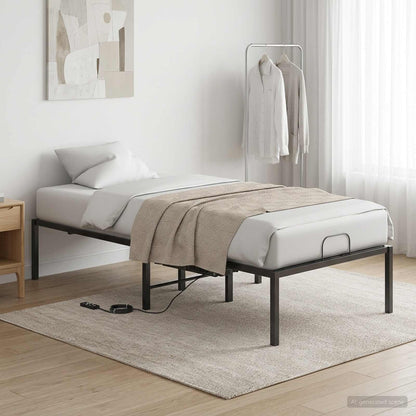 Electric Adjustable Bed Frame Black 200 x 90 x 33.5 cm Steel
