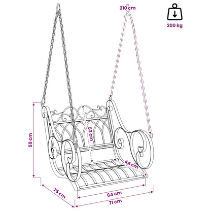 Swing Bench Steel 71 x 75 x 59 cm Antique White