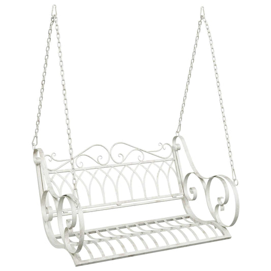 Swing Bench Steel 109 x 75 x 59 cm Antique White