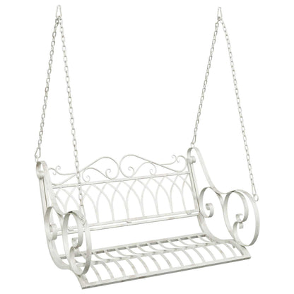 Swing Bench Steel 109 x 75 x 59 cm Antique White
