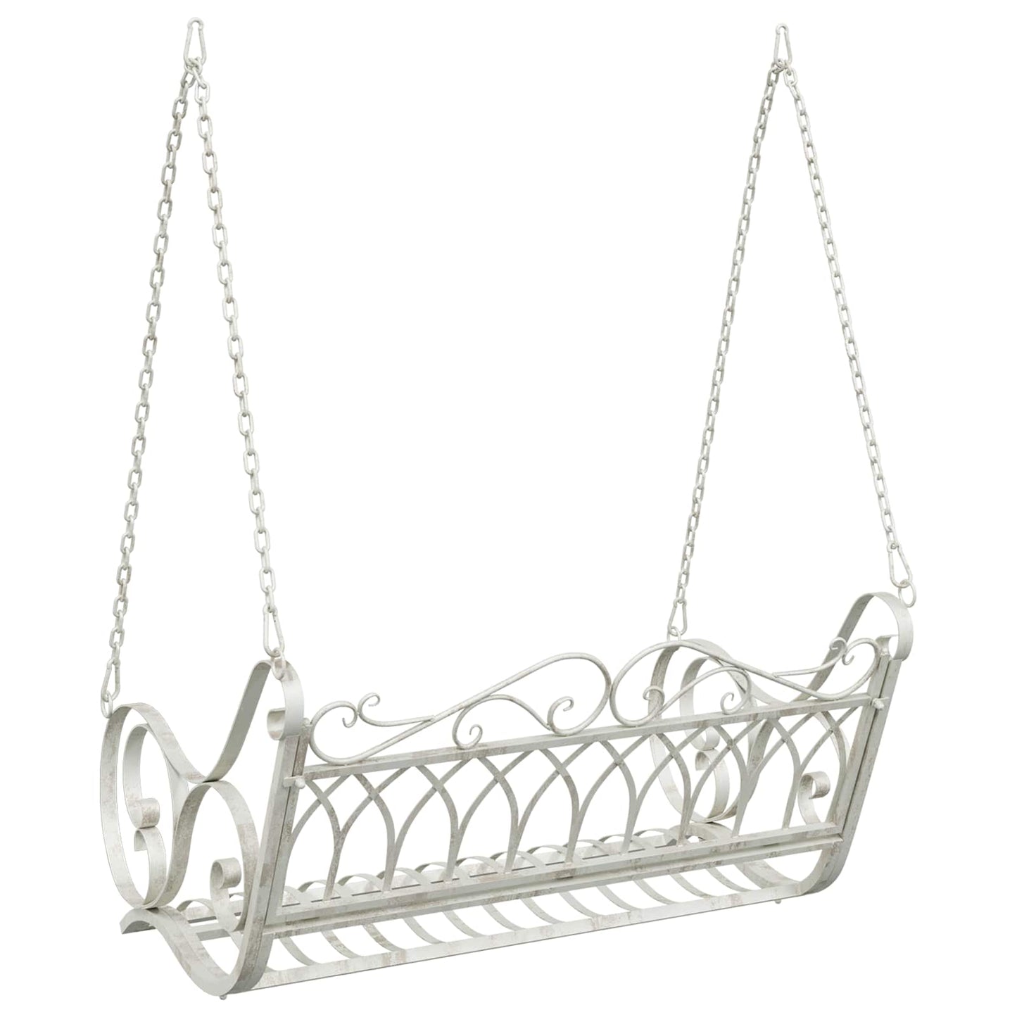 Swing Bench Steel 109 x 75 x 59 cm Antique White