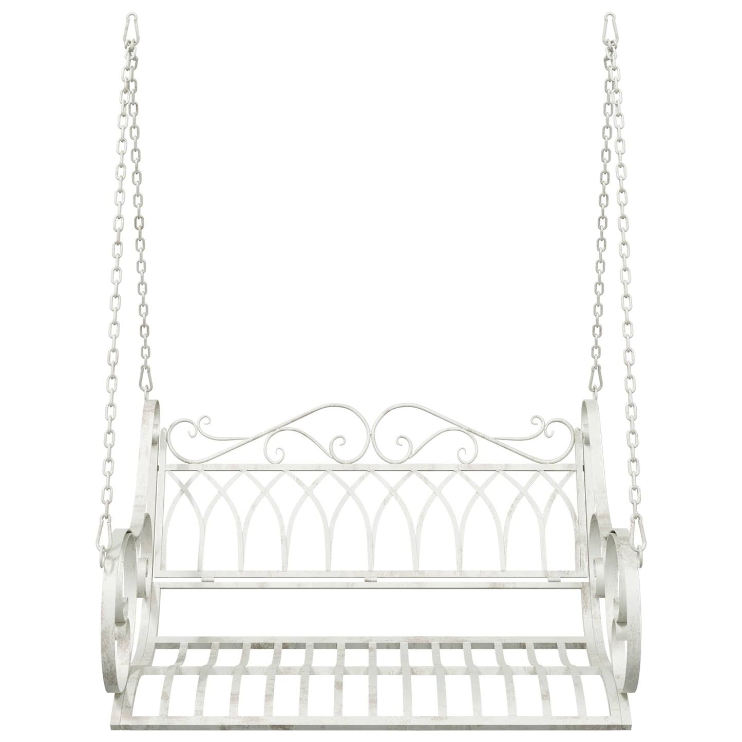 Swing Bench Steel 109 x 75 x 59 cm Antique White