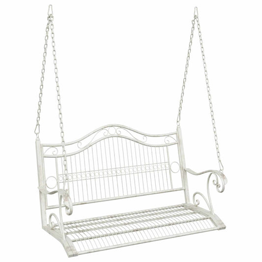 Swing Bench Steel 115 x 61 x 63 cm Antique White