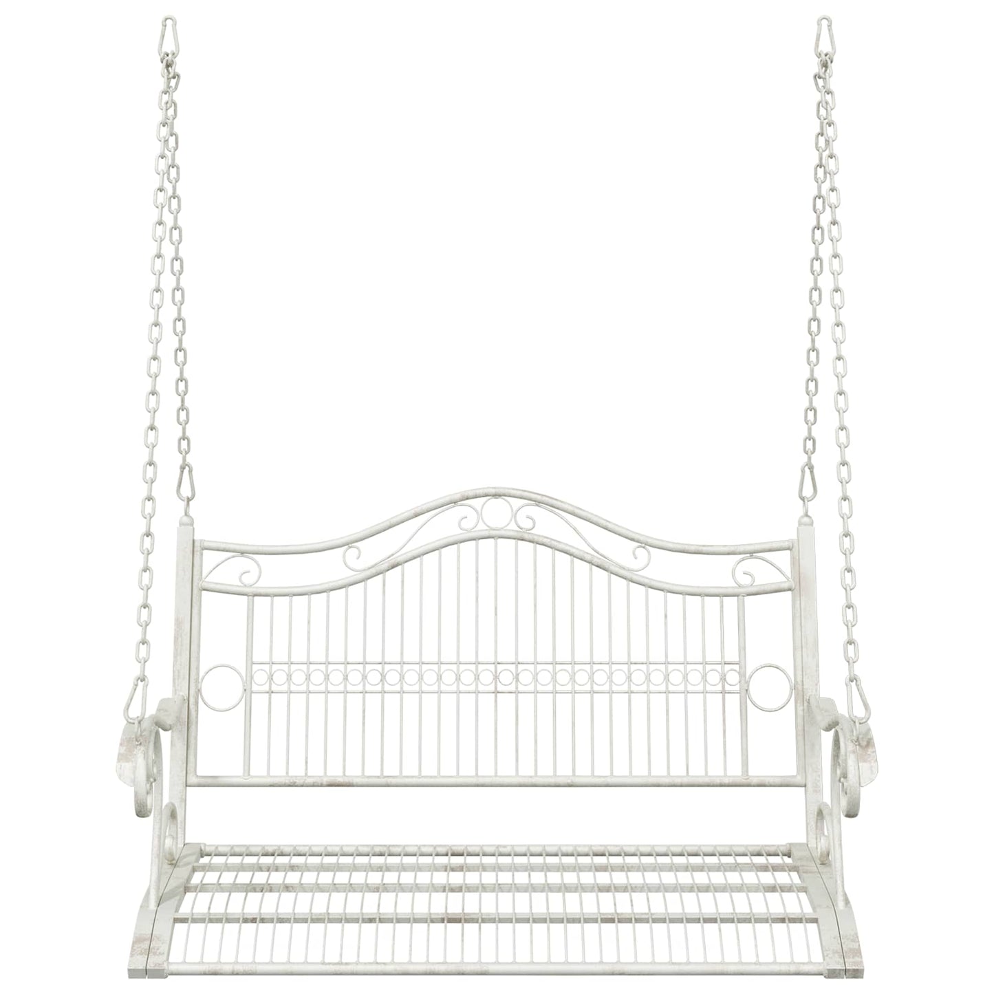 Swing Bench Steel 115 x 61 x 63 cm Antique White