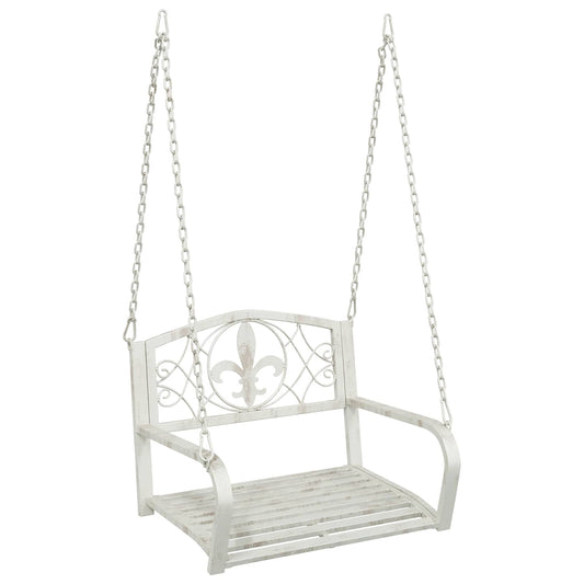 Swing Bench Steel 71.5 x 59 x 55 cm Antique White