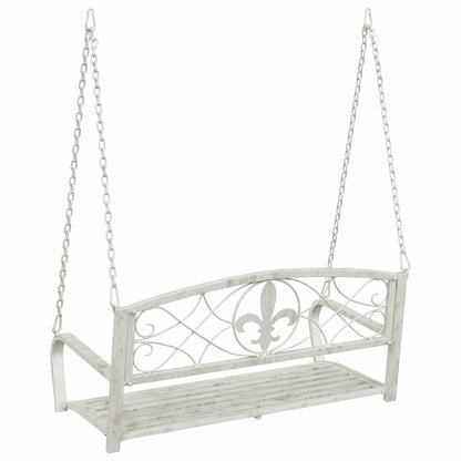 Swing Bench Steel 110.5 x 59 x 55 cm Antique White