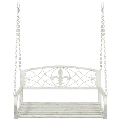 Swing Bench Steel 110.5 x 59 x 55 cm Antique White