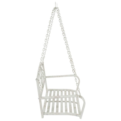 Swing Bench Steel 110.5 x 59 x 55 cm Antique White