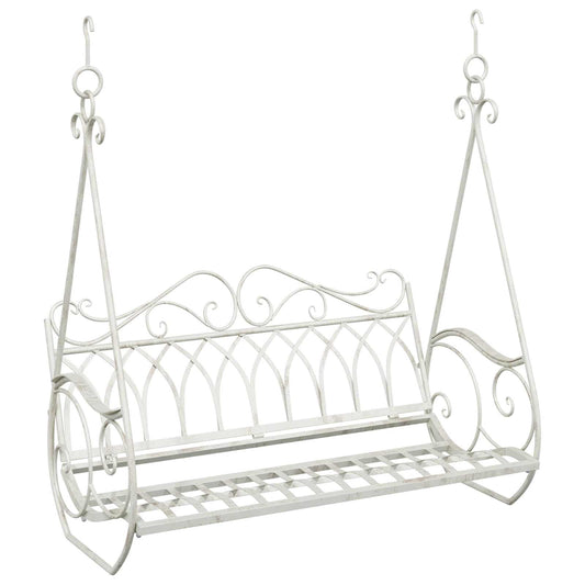 Swing Bench Steel 112 x 60 x 126.5 cm Antique White