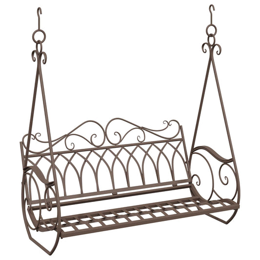 Swing Bench Steel 112 x 60 x 126.5 cm Antique Brown