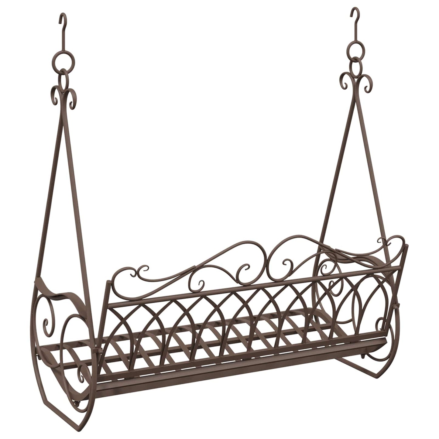 Swing Bench Steel 112 x 60 x 126.5 cm Antique Brown