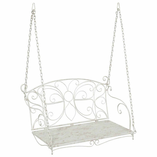 Swing Bench Steel 105.5 x 61 x 56 cm Antique White