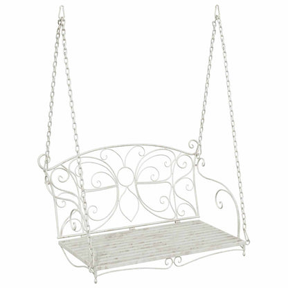 Swing Bench Steel 105.5 x 61 x 56 cm Antique White