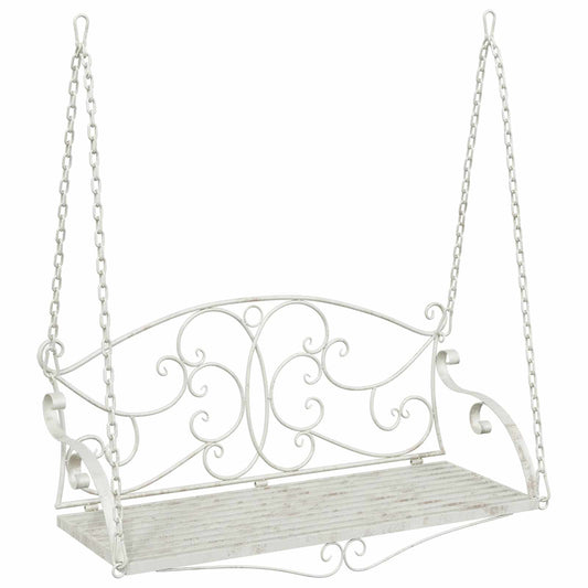 Swing Bench Steel 110 x 52.5 x 47 cm Antique White