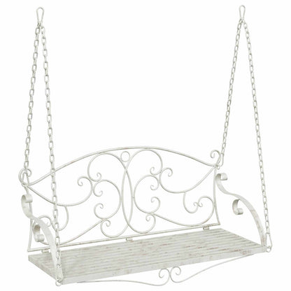 Swing Bench Steel 110 x 52.5 x 47 cm Antique White