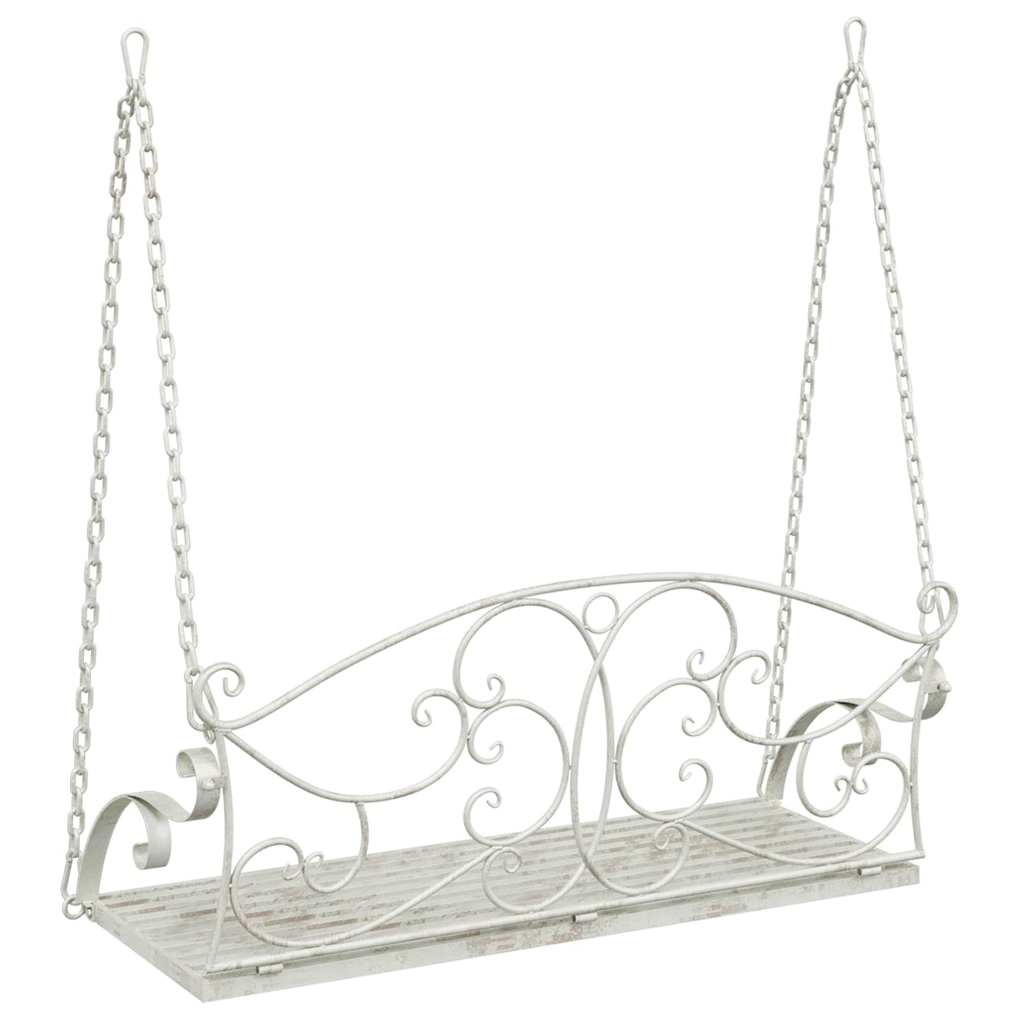 Swing Bench Steel 110 x 52.5 x 47 cm Antique White
