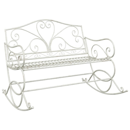 Garden Bench Antique White Steel