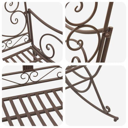 Garden Bench Antique Brown Steel