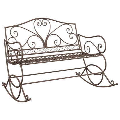 Garden Bench Antique Brown Steel