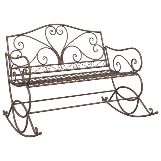 Garden Bench Antique Brown Steel