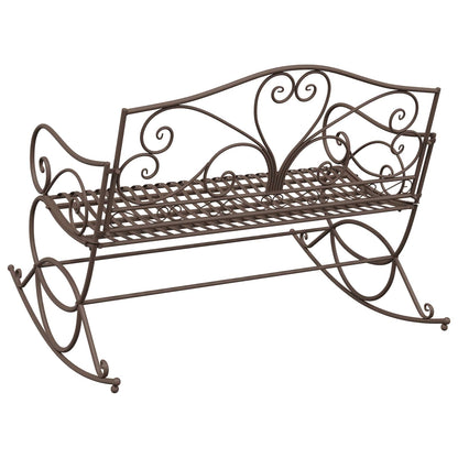 Garden Bench Antique Brown Steel
