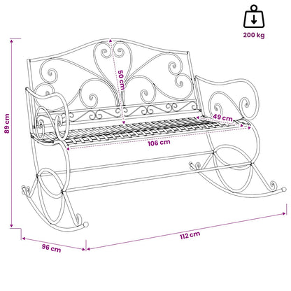 Garden Bench Antique Brown Steel