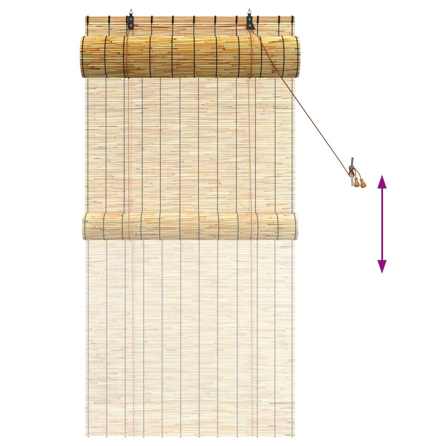 Roller Blind Natural 80 x 160 cm Reed