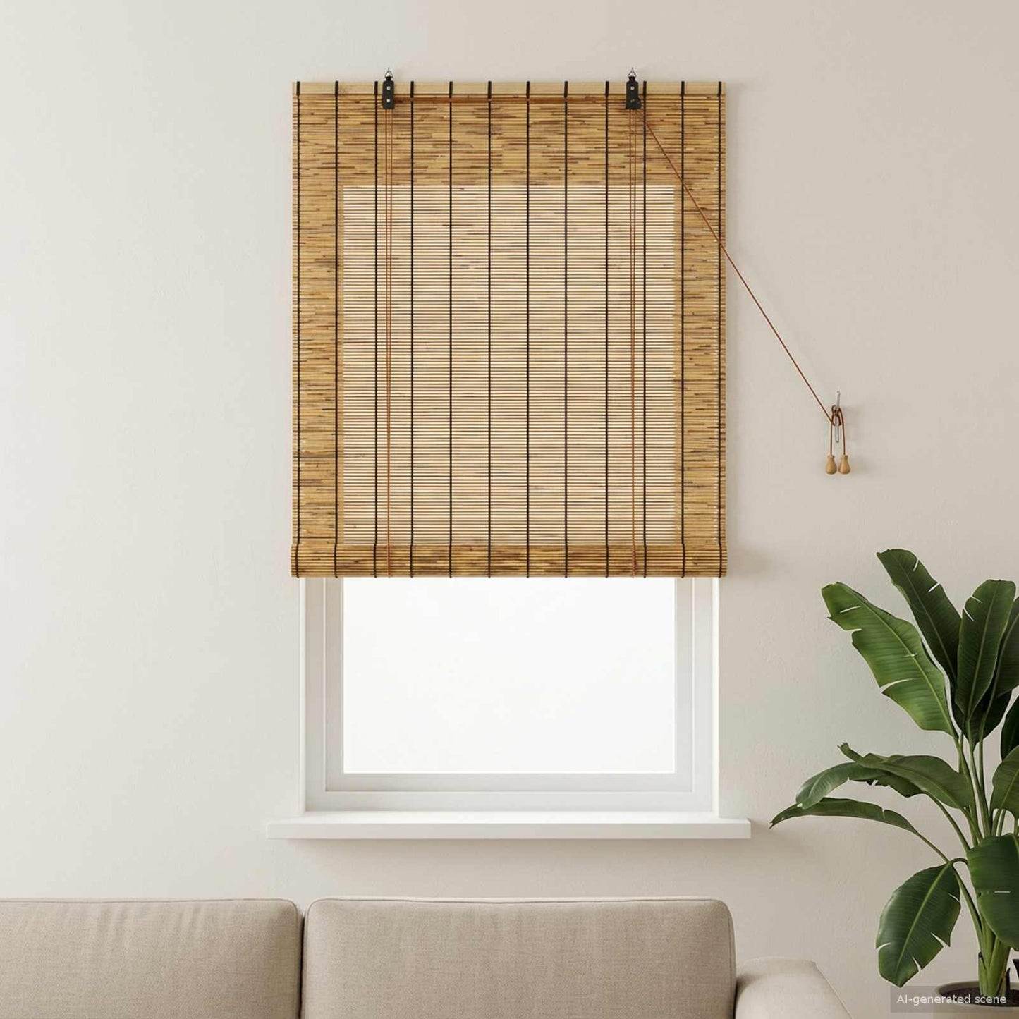 Roller Blind Brown 80 x 160 cm Reed