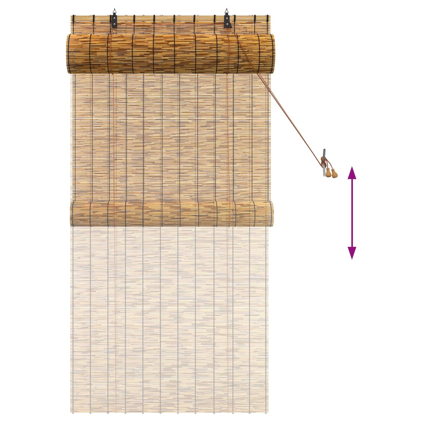Roller Blind Brown 80 x 160 cm Reed