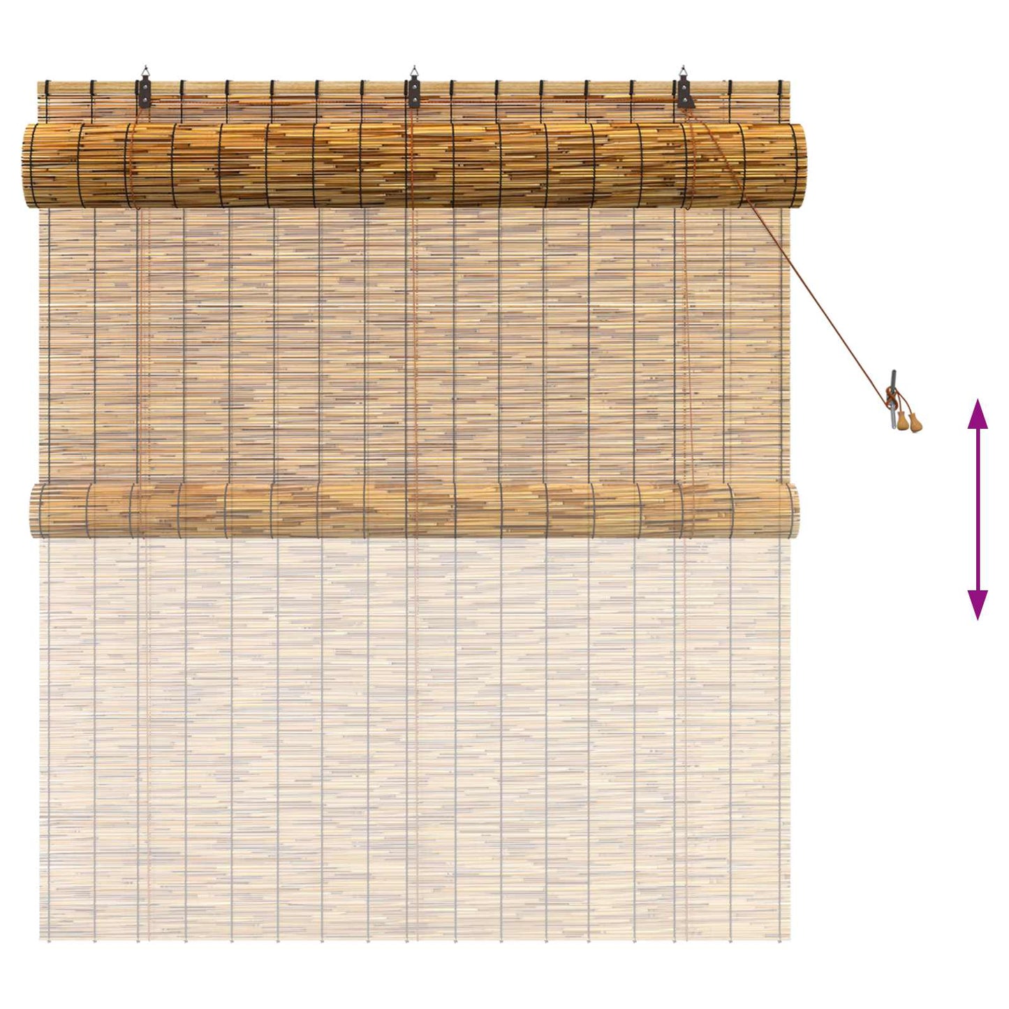 Roller Blind Brown 140 x 160 cm Reed