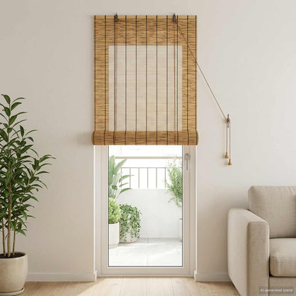 Roller Blind Brown 60 x 220 cm Reed