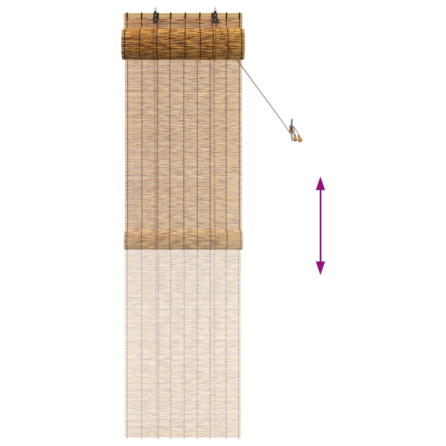 Roller Blind Brown 60 x 220 cm Reed