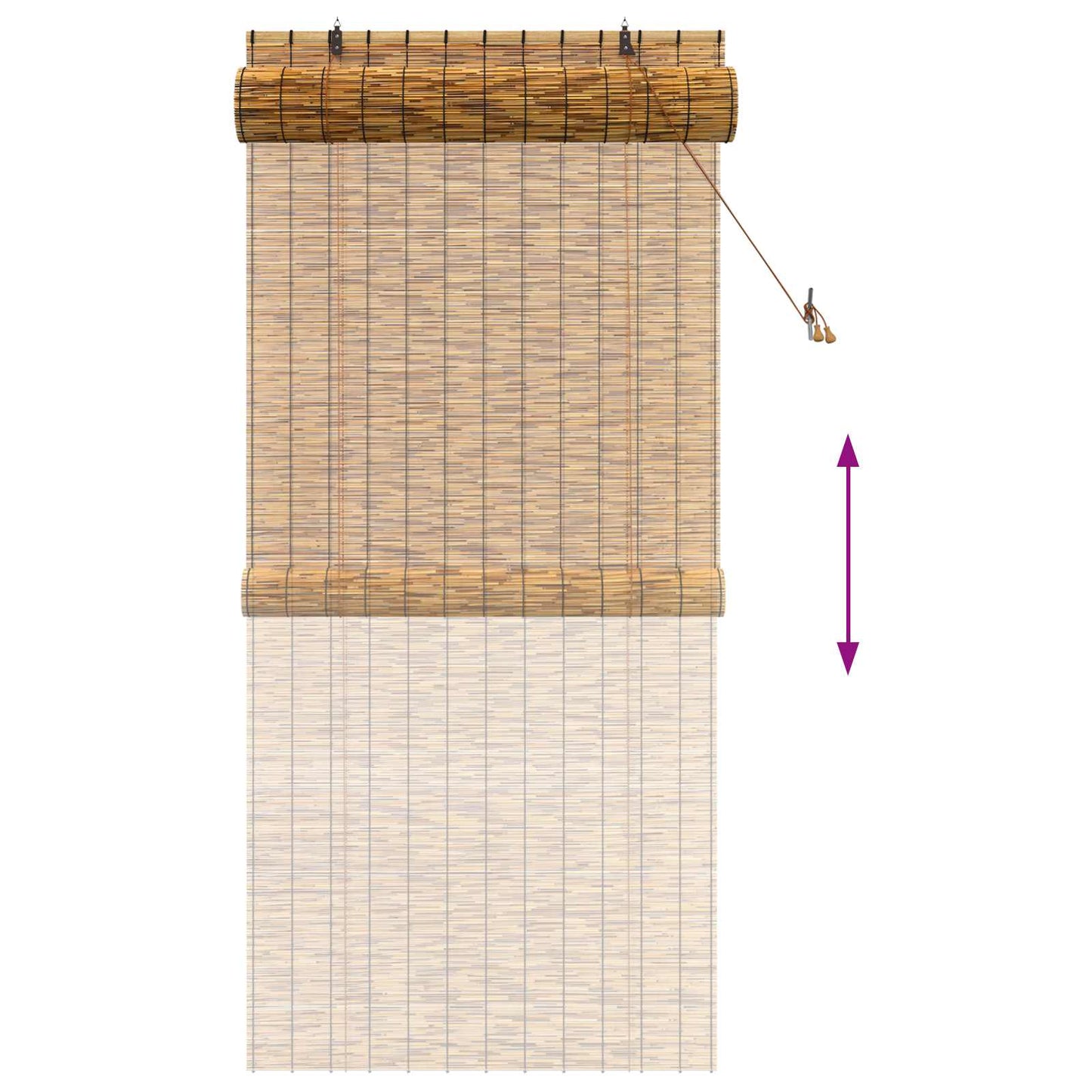 Roller Blind Brown 100 x 220 cm Reed