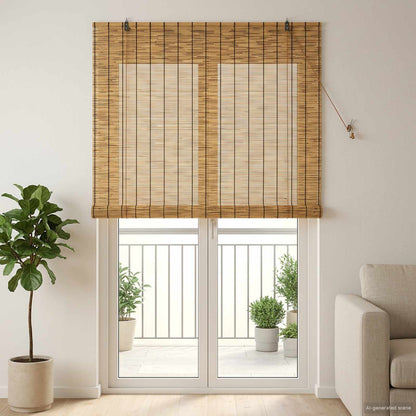 Roller Blind Brown 120 x 220 cm Reed