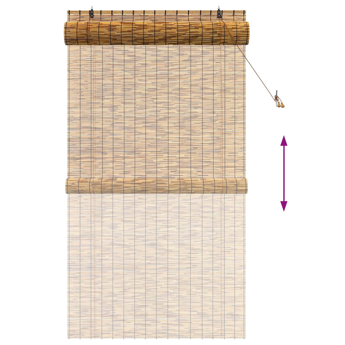 Roller Blind Brown 120 x 220 cm Reed