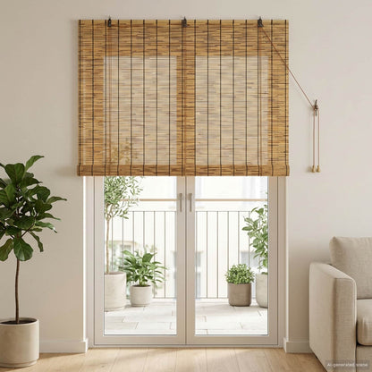 Roller Blind Brown 140 x 220 cm Reed