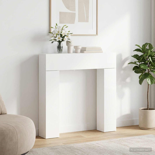 Fireplace Surround White 102 x 18 x 100.5 cm Engineered Wood