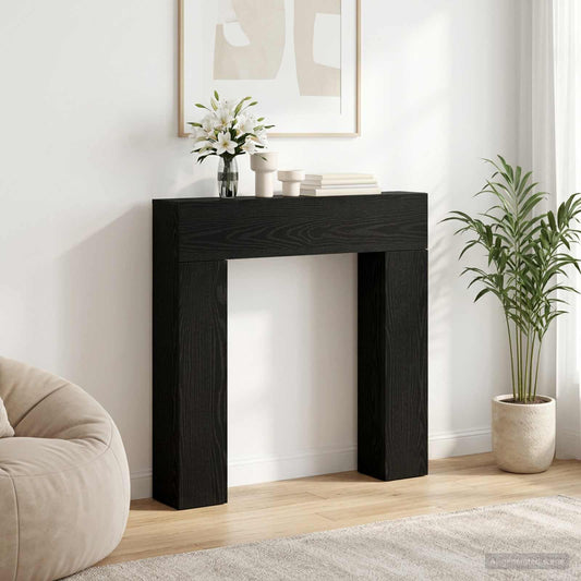 Fireplace Surround Black Oak 102 x 18 x 100.5 cm